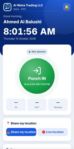 Staff punch screen